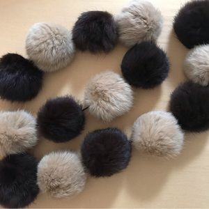 EUC Genuine Fur Pom Pom Scarf